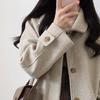 Осень-зима женское пальто с отложным воротником и длинными рукавами, однобортные карманы, свободное средней длины, однотонное мягкое теплое плотное женское пальто до середины икры