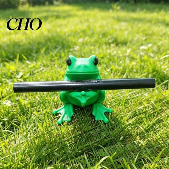 Unique Pen Stand 3D Printed Cute Frog Holder, Bright Green with Pen-Grabbing Structure, Study Table Holder Anti-Slip Desktop Organizer for Pens