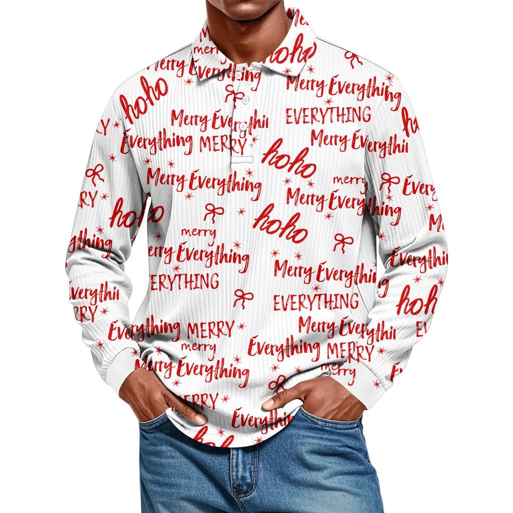 Men's Casual Style Solid Color Loose Shirt Long-sleeved Top