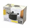 Kakusei Deep Pot, 22cm, 34.5cm x 22.7cm x 21cm, Marble Black, Induction and Gas Stove Compatible, Glass Lid, Non-Stick, GMB-05
