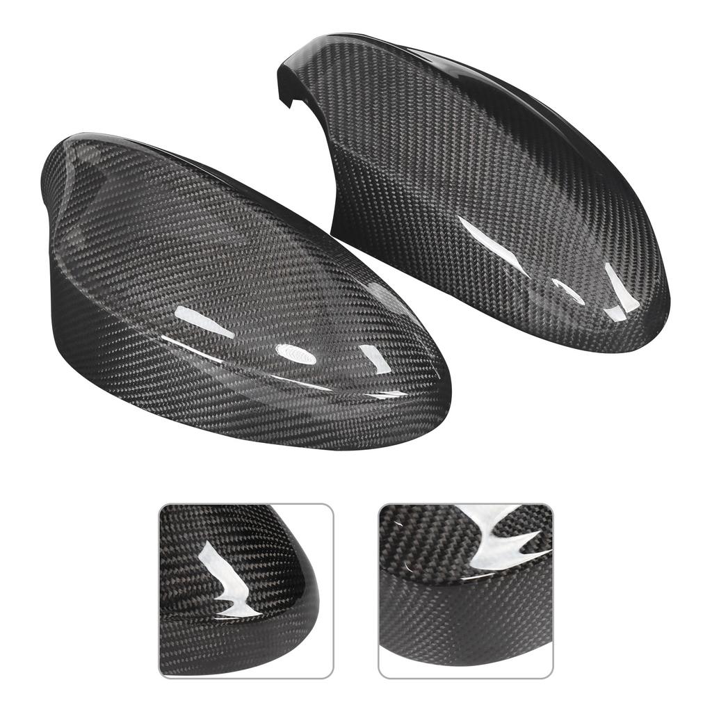 Pair of Rearview Side Mirror Cover Cap Carbon Fiber Replacement for 3 Series E90 PreLCI 20052008