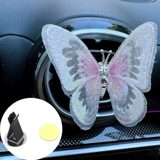 Butterfly Car Ornament for Center Console Air Outlet Adhesive Design Wing-Dancing Butterfly Decor
