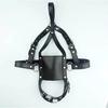 BDSM Leather Ball Gag Silicone Slave Head Harness Muzzle Bondage Gear,Sex Toys For Couples,Adult Games
