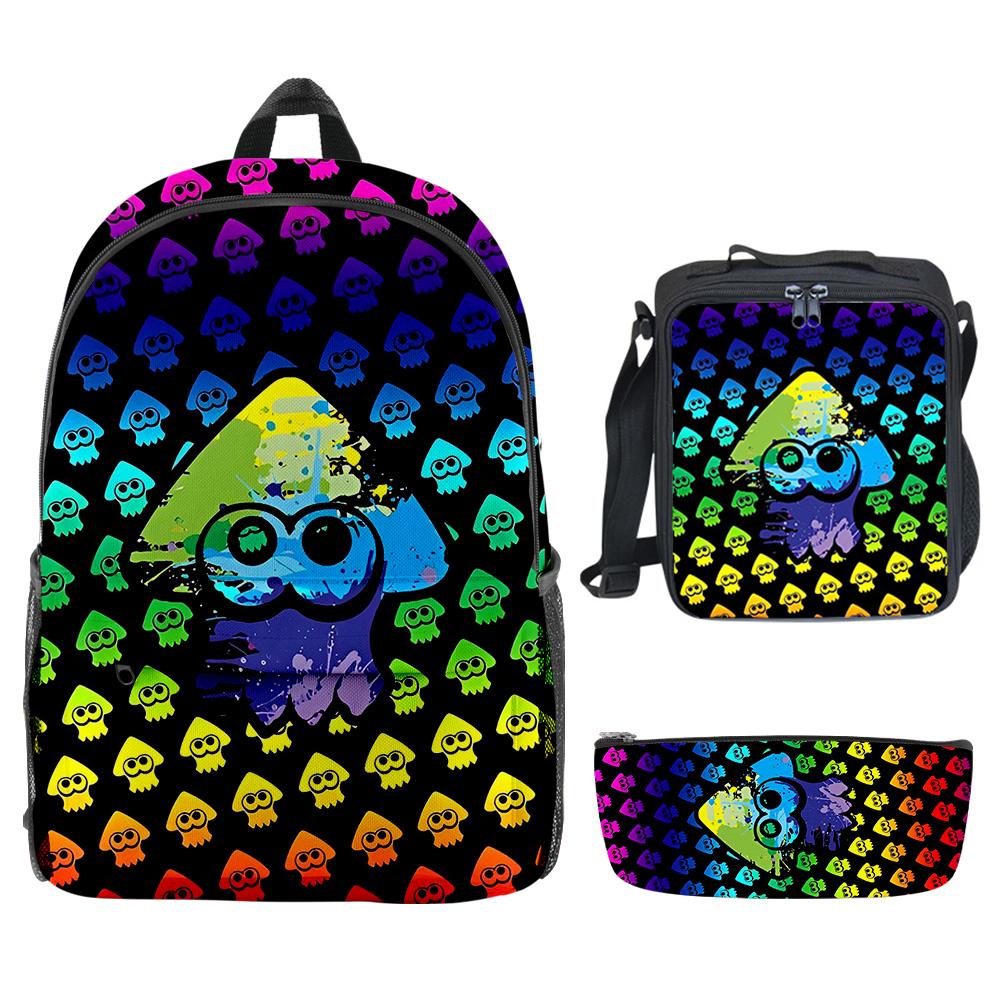 Роскошный Новый Крутой Splatoon 3 3D Печать 3 шт./Комплект Студенческие Школьные Сумки Рюкзак для Ноутбука Ежедневный Рюкзак Сумка через Плечо Сумка для Обед Пенал