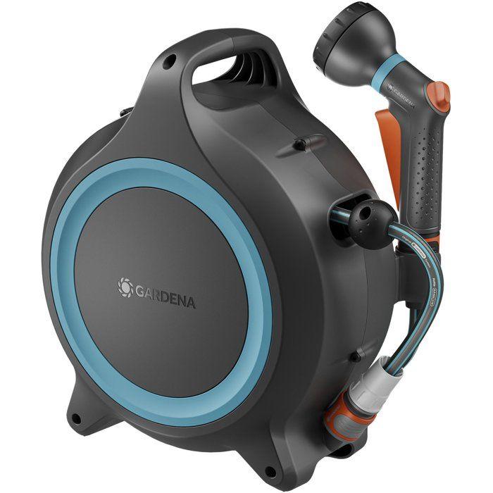 Dévidoir automatique portable - GARDENA - MoveMatic - Tuyau de 12,5 m Ø 8,5 mm + Tuyau de raccordement de 1,5 m + Pistolet-arrosoir