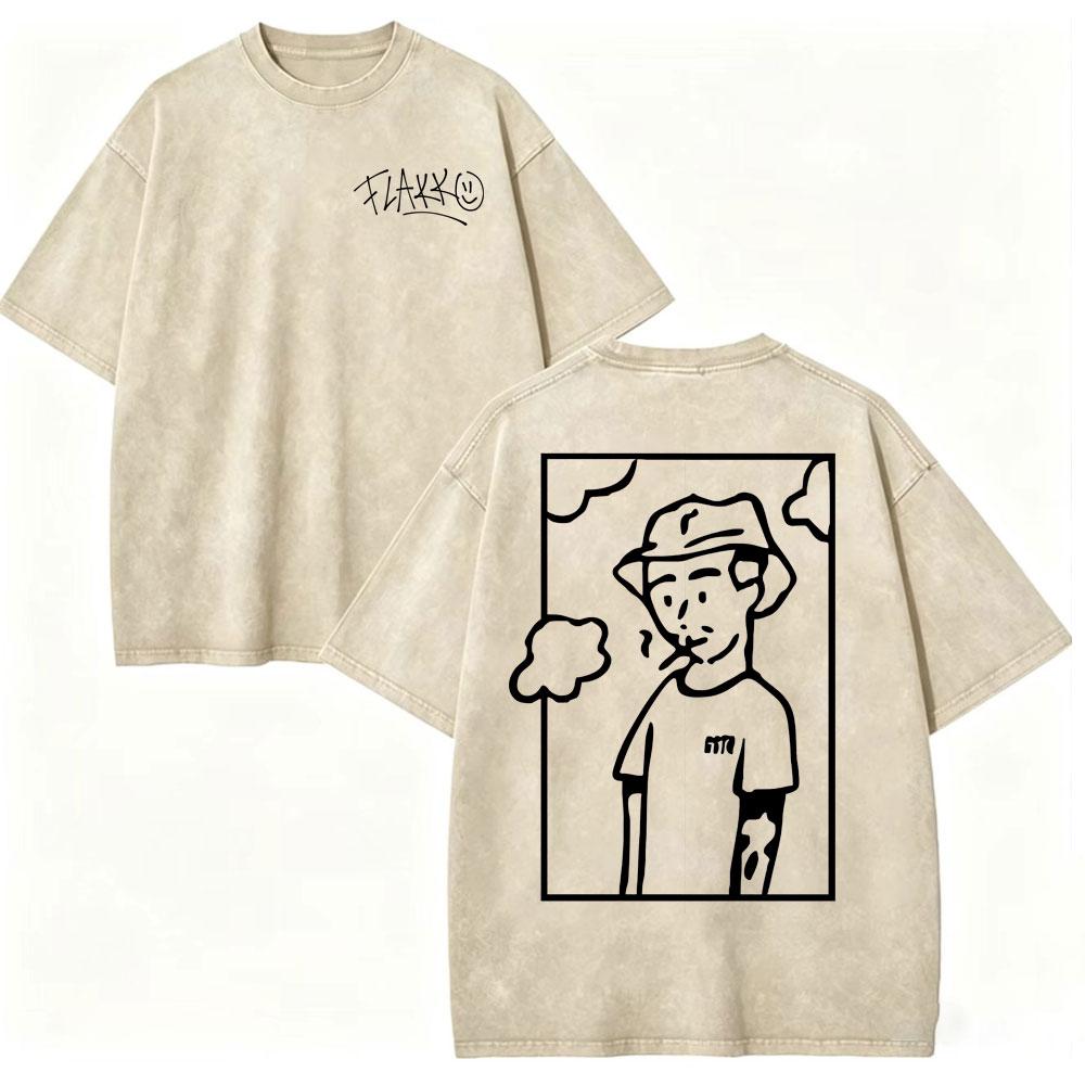 Vintage Washed Rapper Rels B Graphic T Shirts High Street Fashion Trend Short Sleeve Tshirt Unisex Casual Loose Cottontshirts