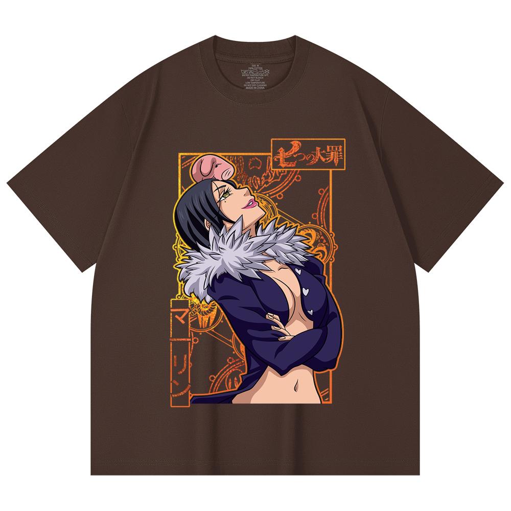 230 Gsm 100% Cotton Seven Deadly Sins V9 Merlin Print Unisex Heavy Cotton T Shirt