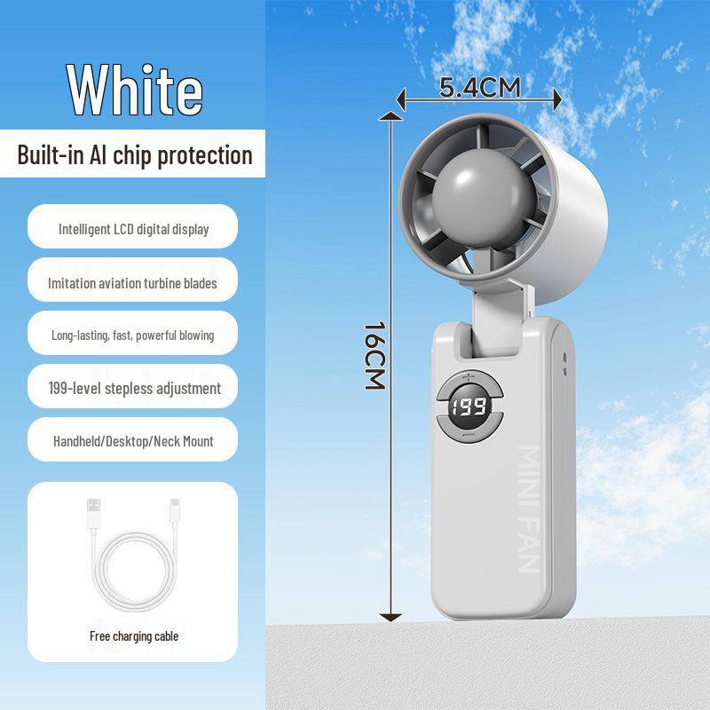 Rechargeable Mini Handheld Folding Fan with Ice Pack and Semiconductor Cooling