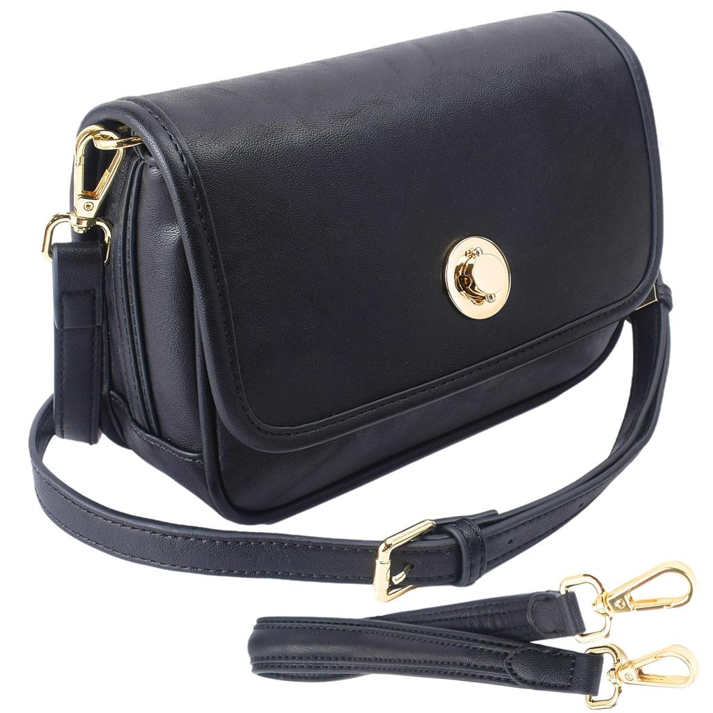 Shoulder Bag Handbag 2way Good Things Long Genuine Leather Bag Leather Lightweight Bag Present [VEROMAN] Women's (Black)