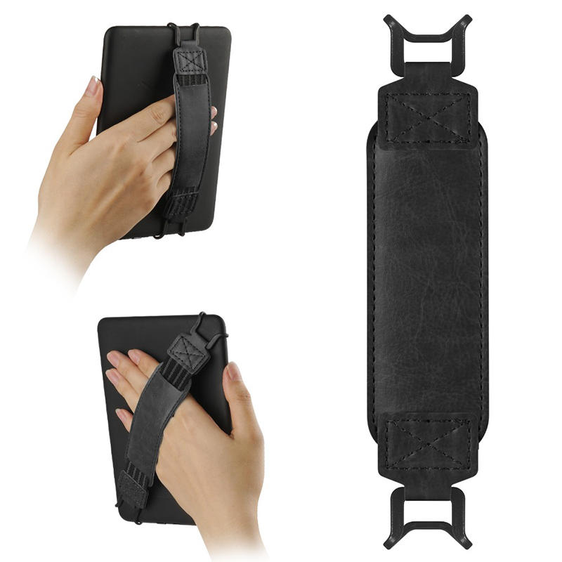 6-7 Inch Tablet Hand Strap Anti-Slip PU Leather Grip Handle with Adjustable Finger Loop for Secure One-Handed Use