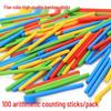 100 Разноцветных бамбуковых счетных палочек - Детская обучающая игрушка для арифметики