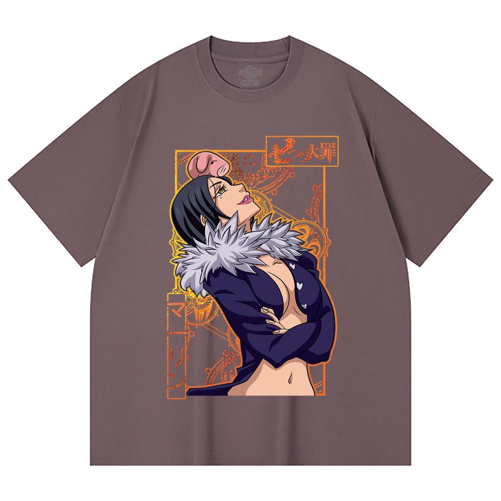 230 Gsm 100% Cotton Seven Deadly Sins V9 Merlin Print Unisex Heavy Cotton T Shirt