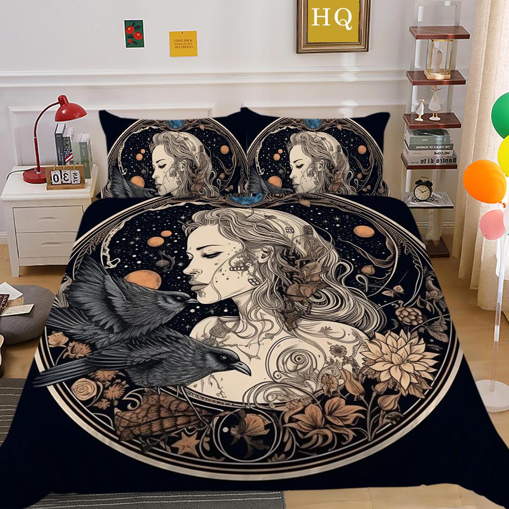 Красота черепа Покрывала с принтом Queen Twin Size Одеяло из микрофибры Набор для женщин и мужчин Модная постельная одежда