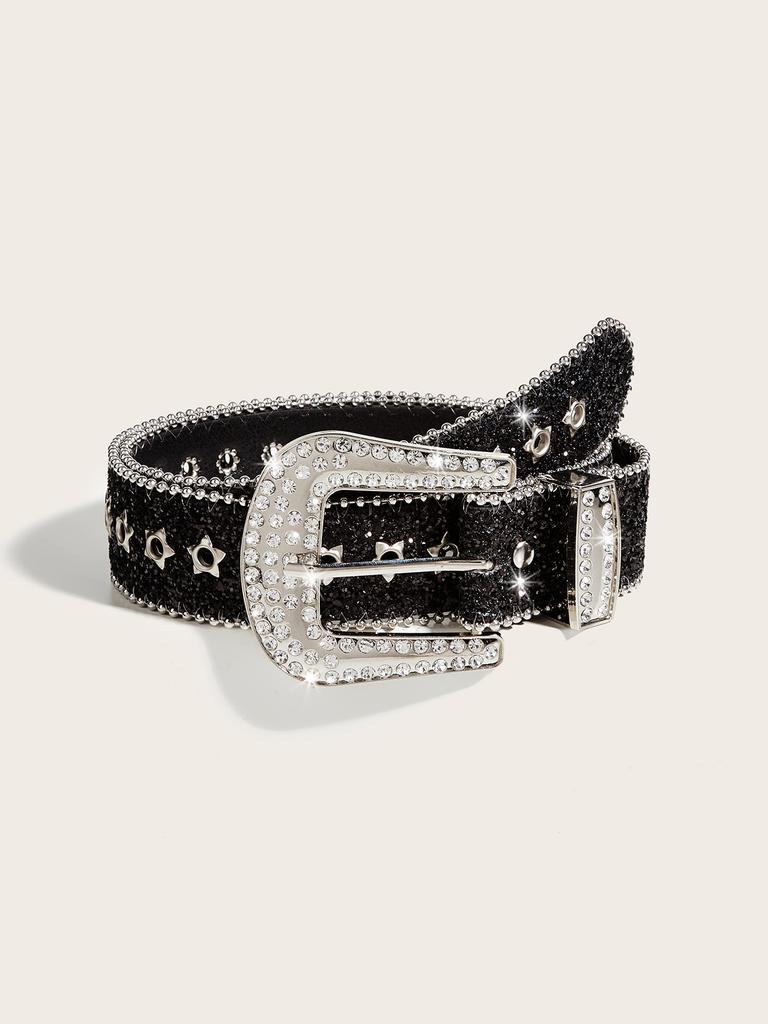 105 см Стразы Звезда Ремень Женский Широкий Ремень Украшения Европейской и Американской Моды Личность Блестками Джинсовый Ремень