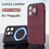 Роскошный кожаный чехол Magsafe с головой оленя для iPhone 16 15 14 13 12 11 Pro Max Plus для мужчин и женщин, противоударный магнитный чехол для беспроводной зарядки