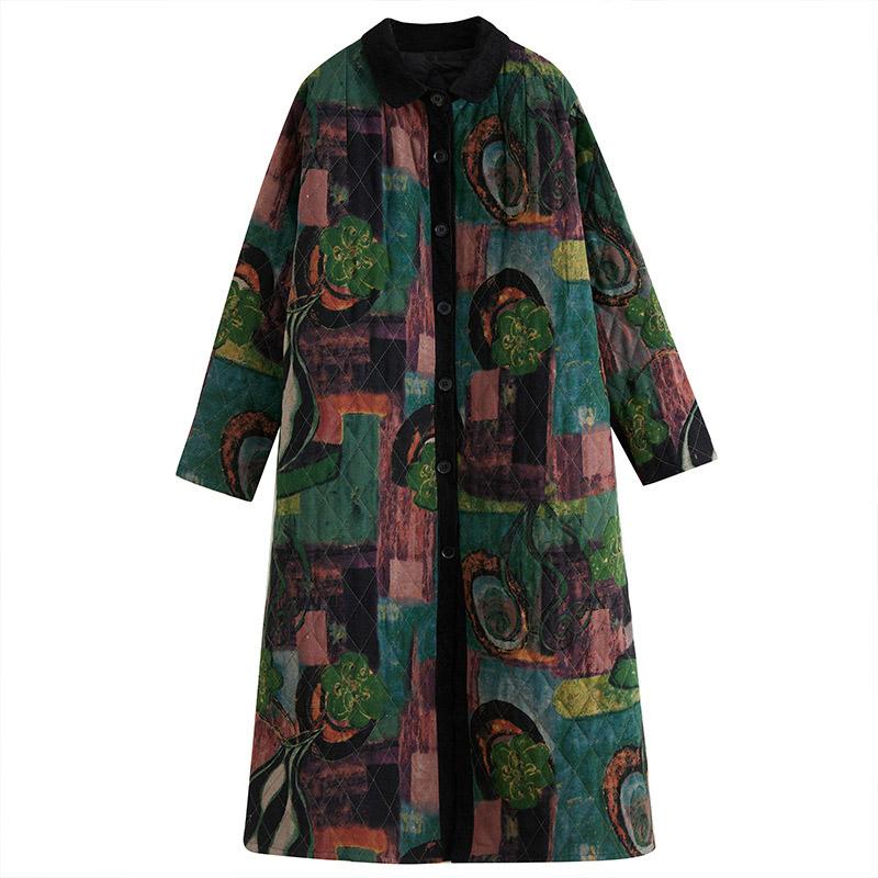 Хлопковое льняное пальто, женское зимнее длинное утолщенное удобное пальто в стиле ретро, ​​женское свободное повседневное теплое пальто