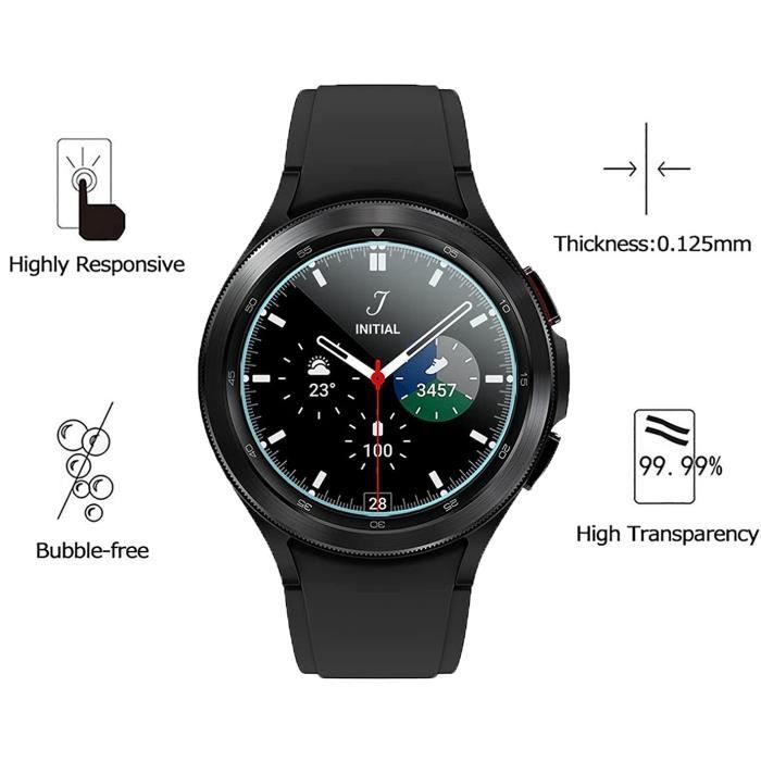 Закаленное стекло для Samsung Galaxy Watch 4 CLASSIC 46 мм [Набор из 2 штук] Защитная пленка для экрана часов Защита от царапин Phonillico®