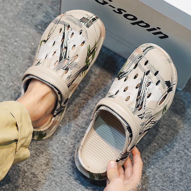 Модные мужские сандалии Hole Shoes Обувь для мужчин Пляжная мягкая и удобная для использования в помещении и на открытом воздухе Износостойкая толстая подошва Fashion Mew