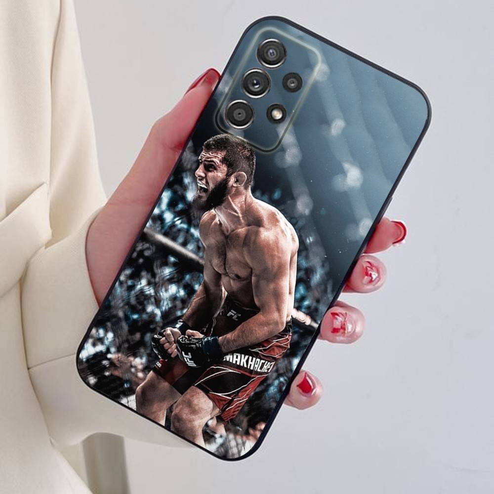 P4P Ислам М-Махачев Чехол для телефона Samsung S24,21,22,23,30,Ultra,20,Plus,Note,10,9,Черный мягкий силиконовый чехол