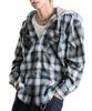 WEGO Унисекс Клетчатая Омбре Клетчатая Длинная Фланелевая Повседневная Размер Черная Клетка Мужская Рубашка, Толстовка, Рукав, Рубашка, Верхняя одежда, Подарок на осень/зиму, L,