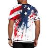 Летняя мужская футболка с воротником-стойкой и короткими рукавами с принтом «День независимости»