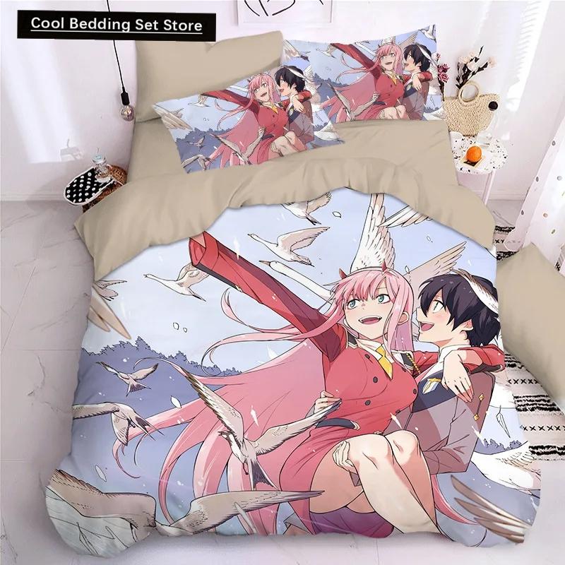 Комплекты постельного белья Darling In The Frank XX, японские аниме-фигурки из игр, напечатанные на 3D-принтере, комплекты пододеяльников Twin Queen King Single Size
