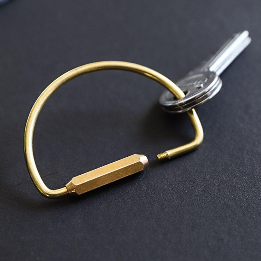 Creative DIY Craft Tools Whistle Ruler Brass Keychain Jewelry Accessories Key Ring Pendant