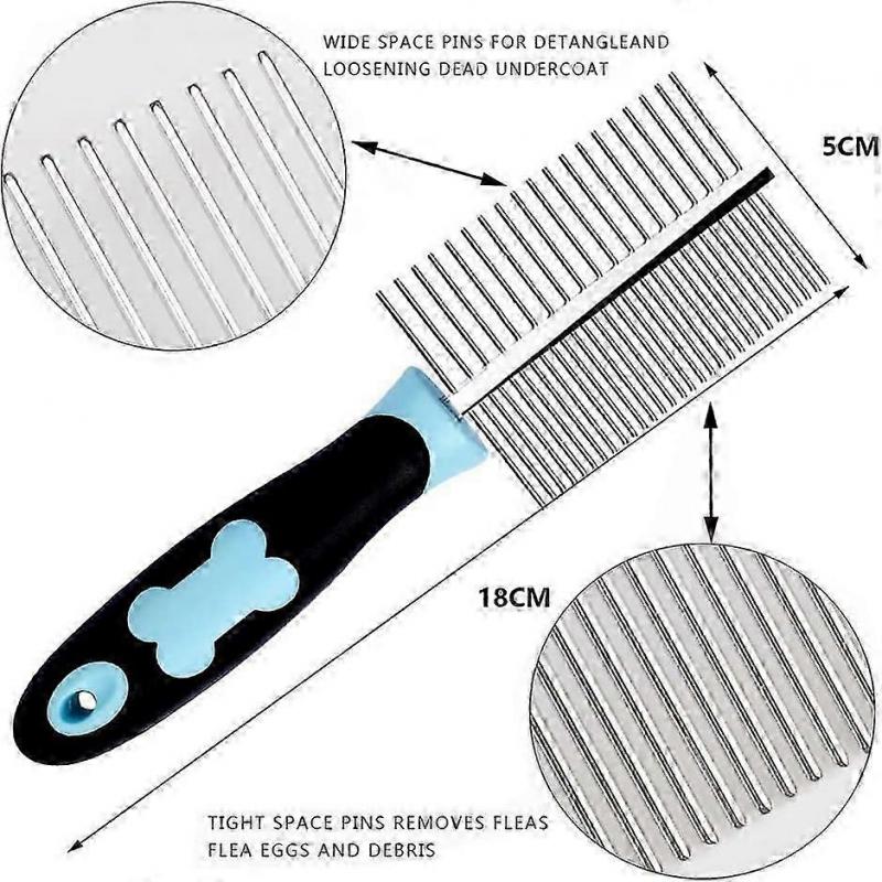 Double Sided Pet Grooming Comb for Dogs and Cats - 2 in 1 Hair Care Tool WGQ