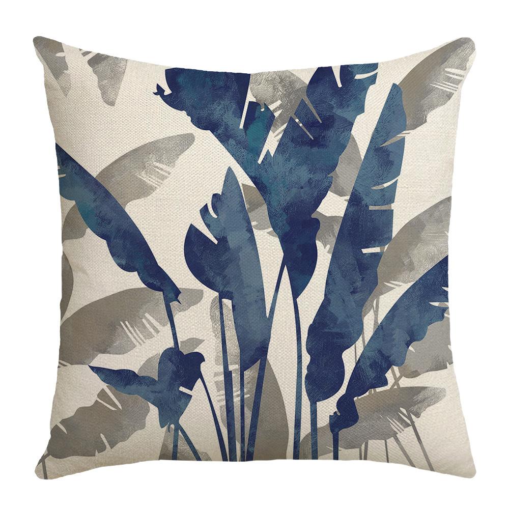 Plant Pillow, Banana Leaf Print, Car Pillow, Bedside Cushion, Linen Pillow Case