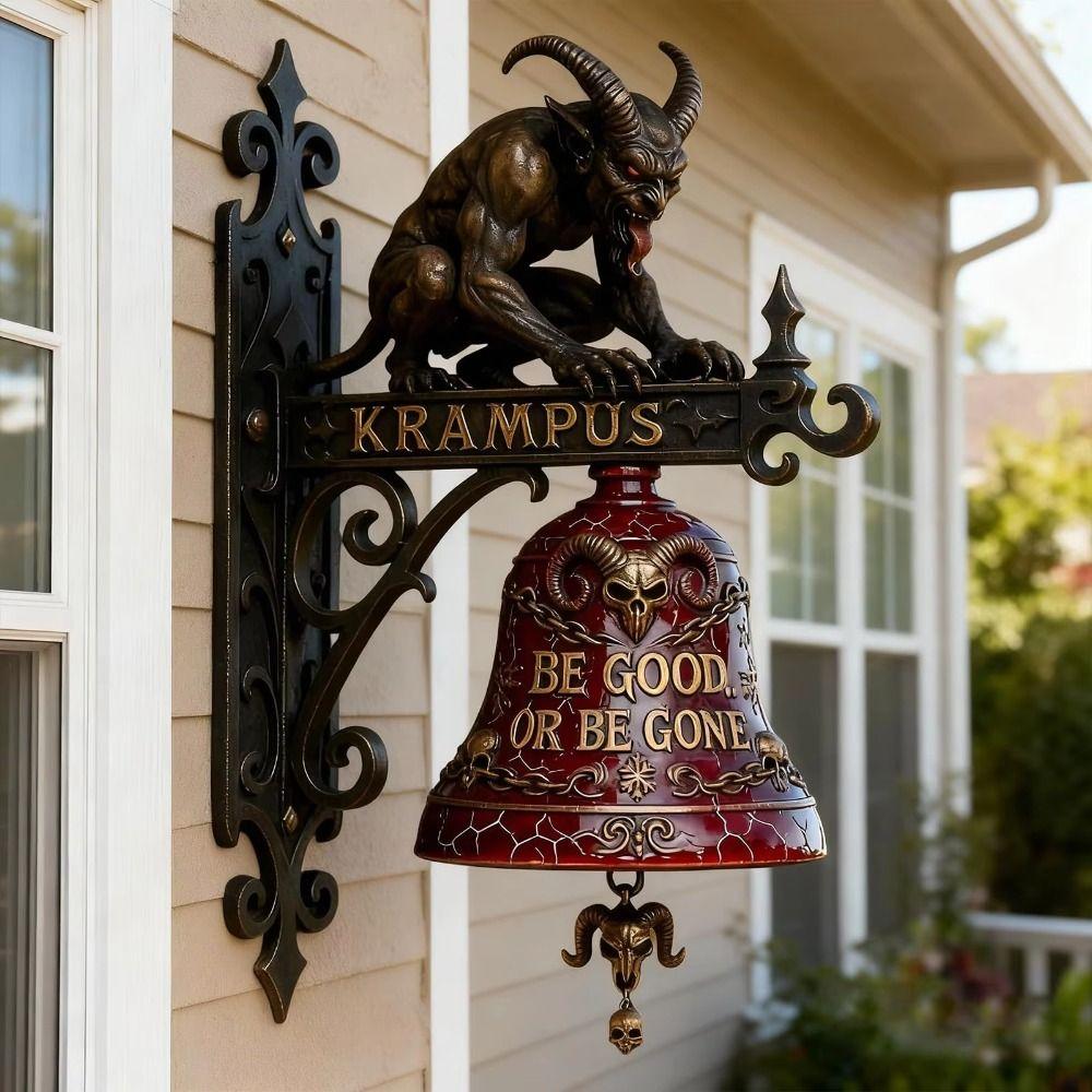 Resin Material Krampus Decorative Ornament Resin Decorative Hanging Bells  Halloween Decoration