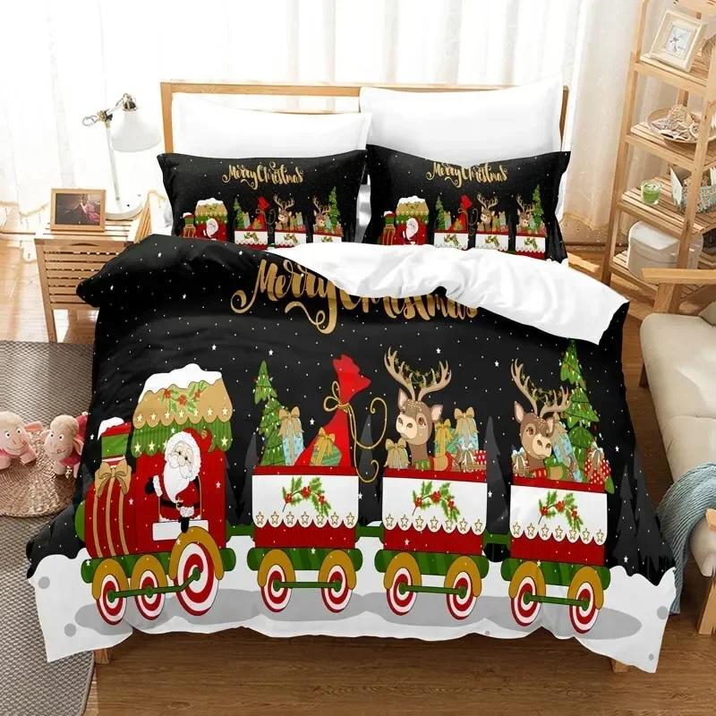 2025 Роскошный Новый 3D Принт Рождественский Постельный Комплект Пододеяльник Спальня Чехлы для Одеяла Односпальный Полуторный Кинг Сайз Покрывало