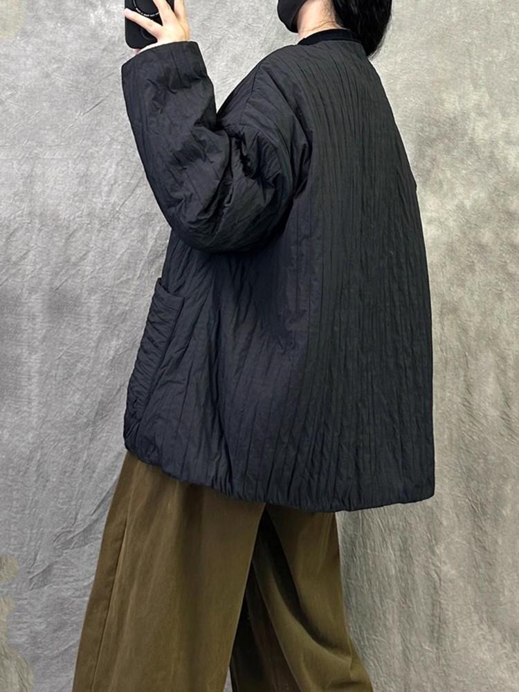 Autumn Spring Winter Cotton Padded Oversized Outerwears Women Casual Loose Jacket Coat