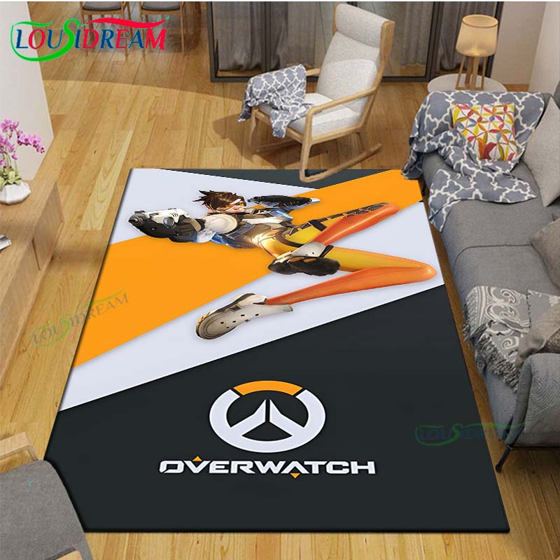 Классические игровые коврики с принтом персонажей O-Overwatch для гостиной, противоскользящий ковер, коврики для детской спальни, игровой коврик, большой ковер, декор