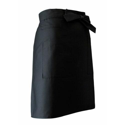 Sentsuki Black Apron with Towel Loop, Perfect for Chefs, Salons, and Commercial Use, 55cm Long, Suitable for Towel Racks in the Kitchen and Food Servi