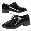 Elegant Patent Leather Dress Shoes For Women  Spring Summer Fashion Pointed Toe Thick Heels Single Shoes Plus Size 43