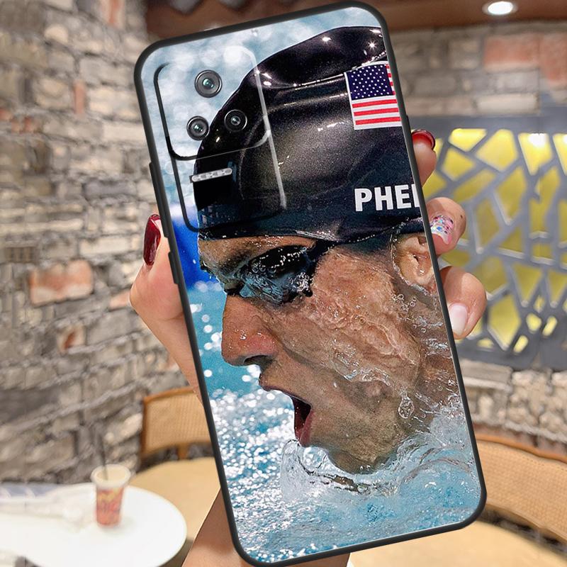 Чехол для плавания Michael Phelps для Xiaomi 15 14 13 Ultra 11T 12T 13T 14T Pro POCO X7 X6 Pro X3 X5 M6 F5 F6 Pro
