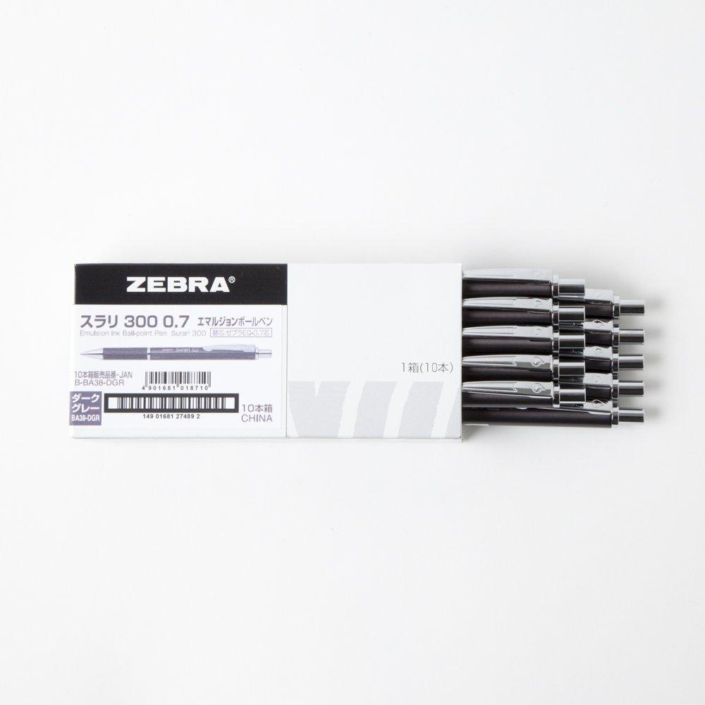 Шариковая ручка Zebra Slurry 300 Темно-серый 10 на масляной основе 0,7 B-BA38-DGR