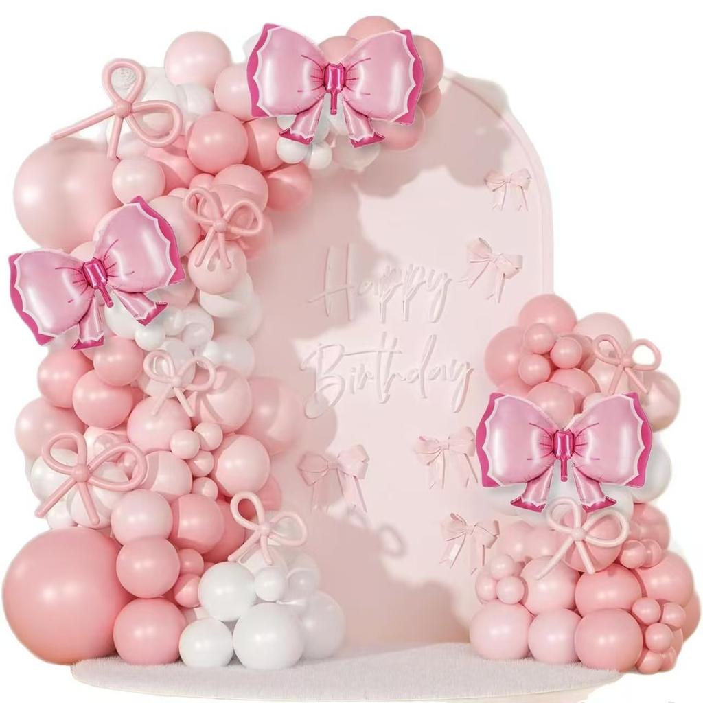 Набор из 120 макаронно-розовых и белых шаров, арка из шаров для украшения на день рождения, День святого Валентина