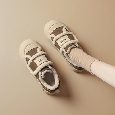 Ogu Shiden бархатные хлопковые туфли женские 2025 новая зима уродливые дутые туфли утолщенная спортивная платформа милые кеды