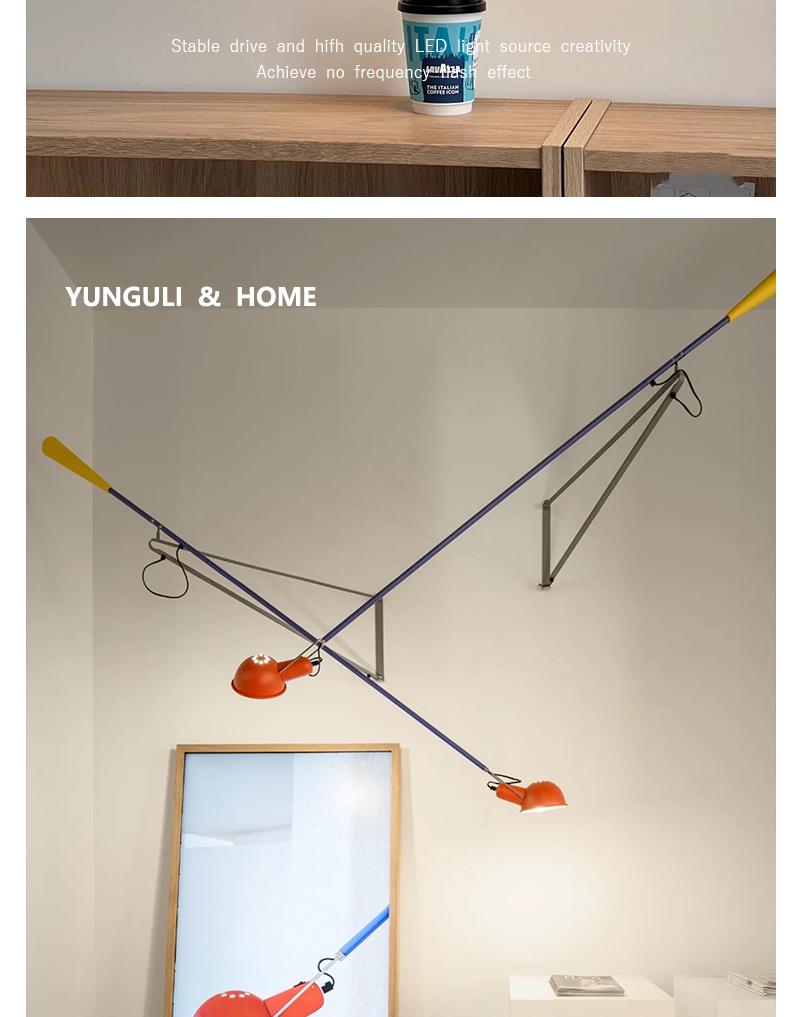 Итальянский настенный светильник Flos 265 в индустриальном стиле середины века с поворотным кронштейном - Минималистичный дизайн для гостиной или уголка для чтения