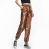 Womens Metallic Shiny Jogger Pants Casual High Waisted Harem Pant Holographic Color Hip Hop Trousers Streetwear