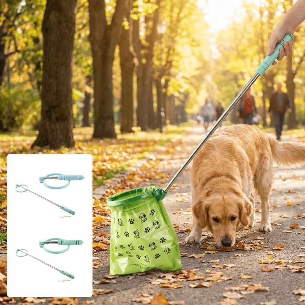 Retractable Dog Poop Scooper Long Handle Dog Poop Catcher Pet Waste Cleaner Pet Cleanup