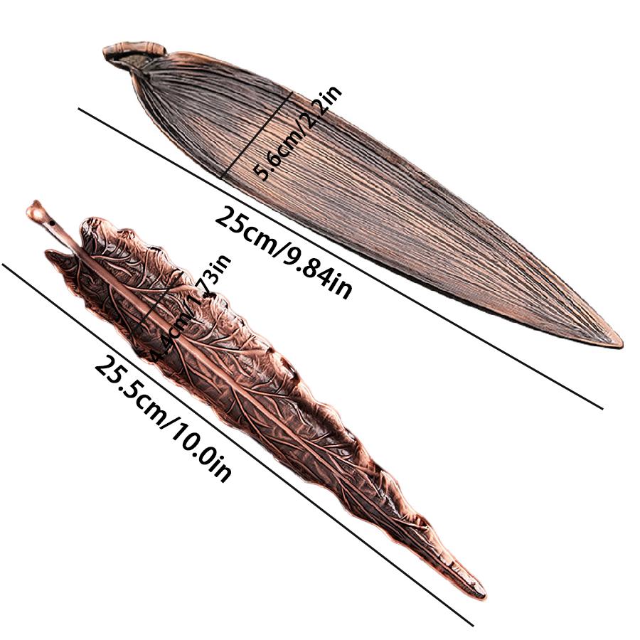 Подставка-горелка для благовоний из цинкового сплава в форме листа для релаксации, металлический настольный декор, держатель для аромапалочек, элегантная ароматерапия