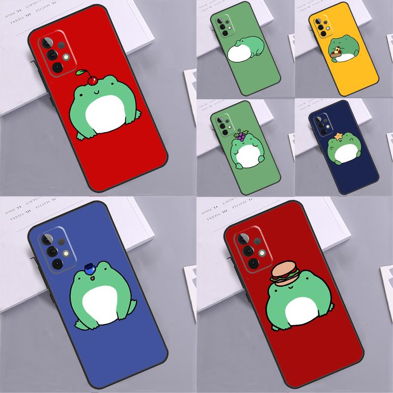 Милая смешная лягушка для Samsung Galaxy A54 A34 A14 A36 A56 A26 A16 A15 A55 A53 A33 A35 A22 A32 A52 A05 A06 Чехол