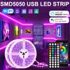 Светодиодная лента USB 1-30 м RGB 5050 Bluetooth Wi-Fi Управление через приложение Luces Led Освещение светодиодной лентой Синхронизация с музыкой для вечеринки ПК ТВ Гостиная R