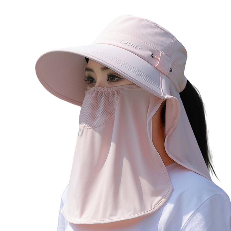 1 шт., устойчивая к ультрафиолетовому излучению широкополая шляпа, маска для лица, дышащая защита шеи, уличное солнцезащитное приспособление, шляпа, закрывающая лицо, женская мода