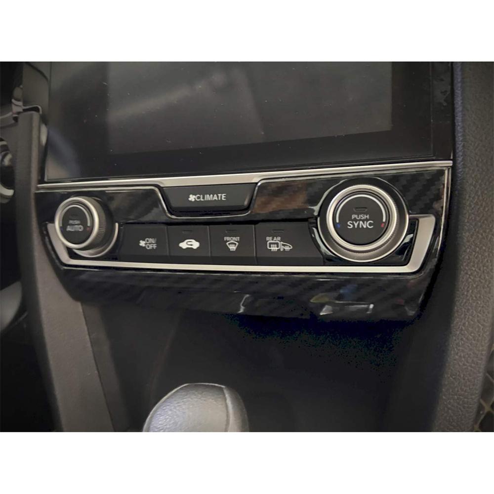 Накладка на переключатель кондиционера центральной консоли под карбон для Honda Civic 2016-2021