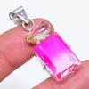 Bi-Color Tourmaline Handmade 925 Sterling Silver Jewelry Pendant 1.77" a9U09