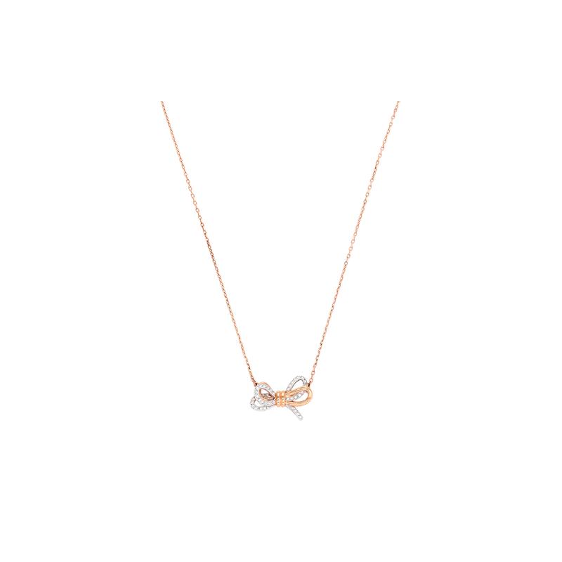 Swarovski Серия Lifelong Bow сладкое двухцветное колье-бант женское с покрытием из розового золота 5440636