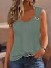 Женский однотонный жилет без рукавов с V-образным вырезом, свободный топ, жилет с V-образным вырезом